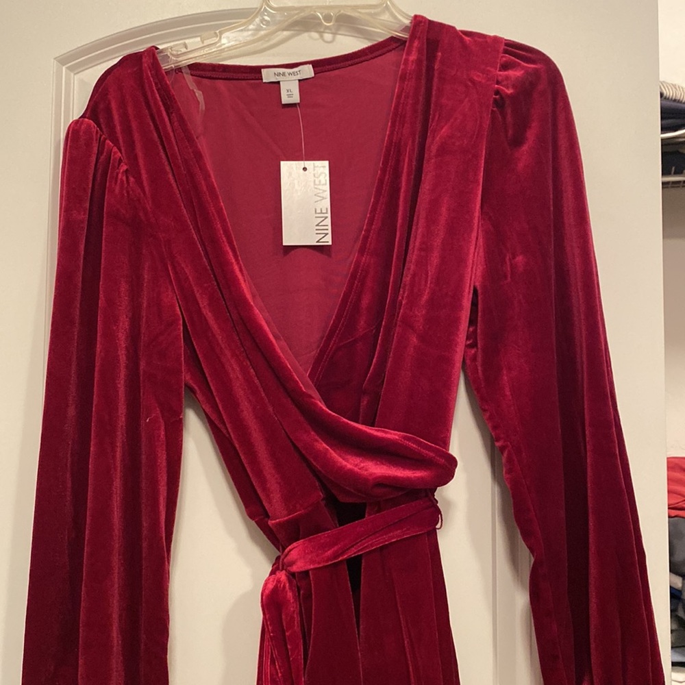 Burgundy dress wrap dress  Nine West  size xL nwt  burgundy